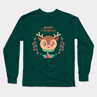 Cute festive reindeer design Long Sleeve T-Shirt